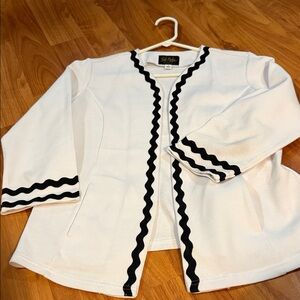 Bob Mackie White Blazer with Black Accents